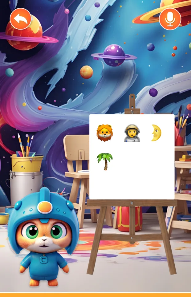 Art Atelier screen in the Magic Friends app