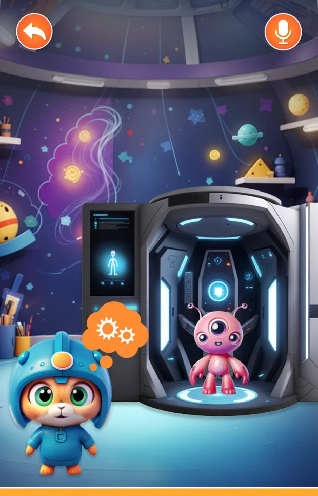 Buddy Builder screen in the Magic Friends app