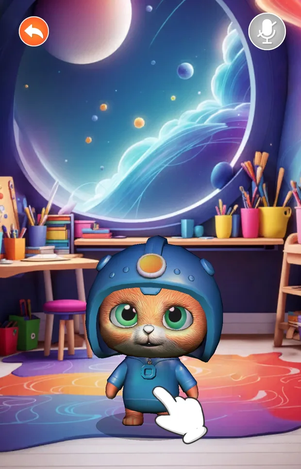 Coloring Room screen in the Magic Friends app